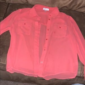 Sheer Pink button up shirt